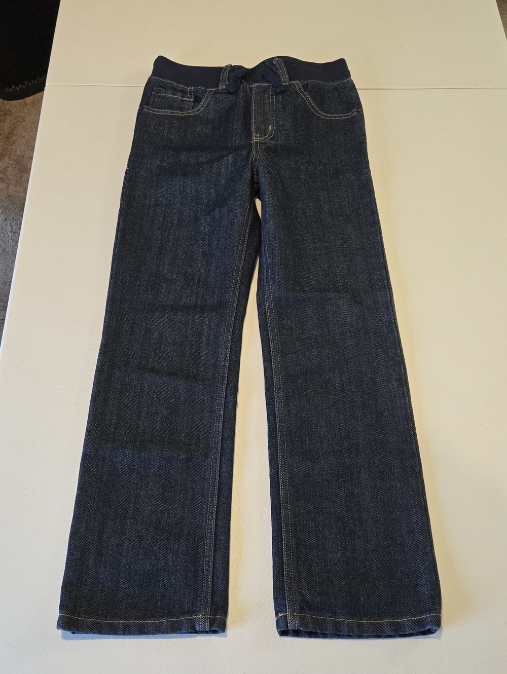 Crazy 8 Dark Wash Straight Leg Jeans with Knit Waistband